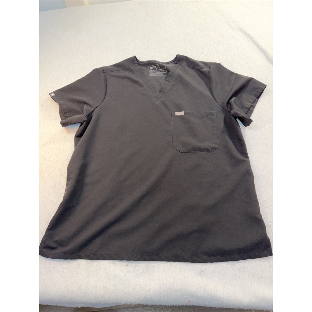 Figs Catarina Scrub Top Size Extra Large XL One Pocket Black EUC Medical Nurse
